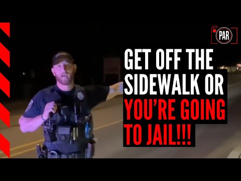 Cops tried to stop him from filming on a sidewalk, things turned bizarre when he cited the law