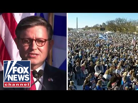 Speaker Johnson addresses 'March for Israel' rally: America stands 'unequivocally' with Israel