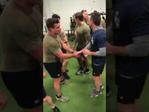 SecDef, Pete Hegseth, Shakes Hands With The 1/10 SFG After Their Joint PT Session