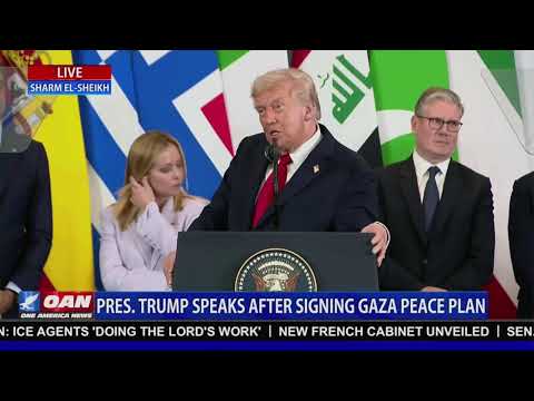 President Trump Speaks after Signing Gaza Peace Plan