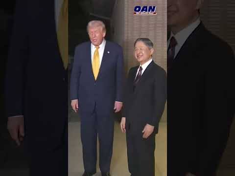 President Trump departs his meeting with Emperor Naruhito, calling him “a great man.”