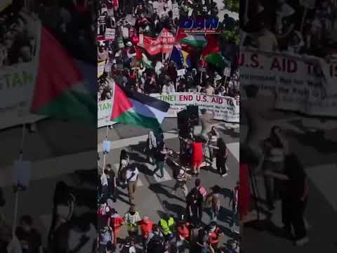 Pro-Hamas protests in Chicago as the DNC kicks off #OAN #SHORTS