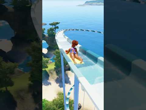 She was very scared, but she still slid down the hill / Planet Coaster 2