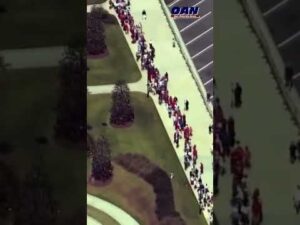 Thousands wait for President Trump in The Villages, Florida.