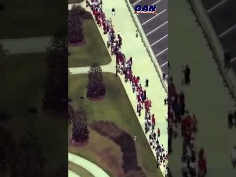 Thousands wait for President Trump in The Villages, Florida.