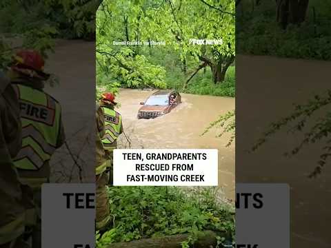 First responders RESCUE high schooler, grandparents from creek #foxnews #News #us #fox