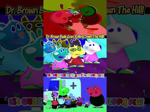 Dr. Brown Bear Goes Rolling Down The Hill! 😱 #peppapig #audioeffects #funny #effects #fyp