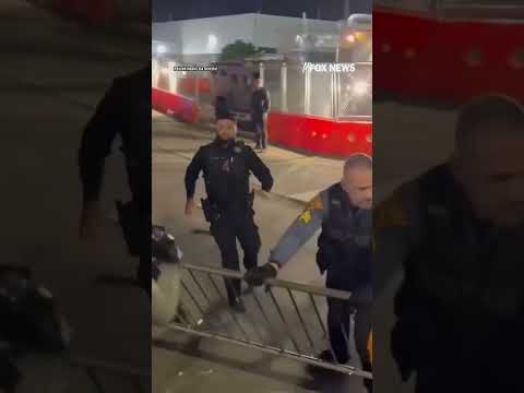 Police HOLD OFF anti-ICE agitators in New Jersey #foxnews #News #shorts #police #protest