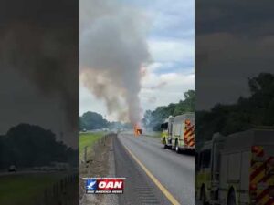 Video of a trailer filled with fireworks that caught fire and exploded on a Tennessee highway
