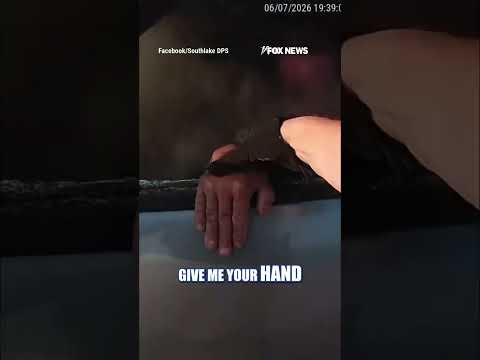 ‘GIVE ME YOUR HAND!’: Police officer saves man from burning car in Texas #shorts #foxnews #News #fox