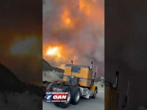 Footage shows orange skies in Canada's British Columbia, as wildfires rage throughout the country