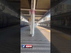 Platform shaking at Oita Station after a major earthquake