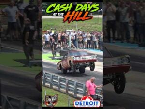 Dodge dart rides a big wheelie at cash day at the hill #cars #dodge #dragracing #shorts