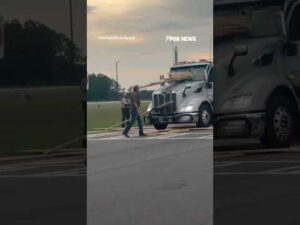 Truck driver LUCKY TO BE ALIVE after wood planks tear through windshield #shorts