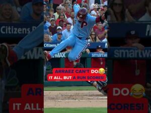 Bohm brings in one, but Arráez tries to hurdle the catcher… 😂