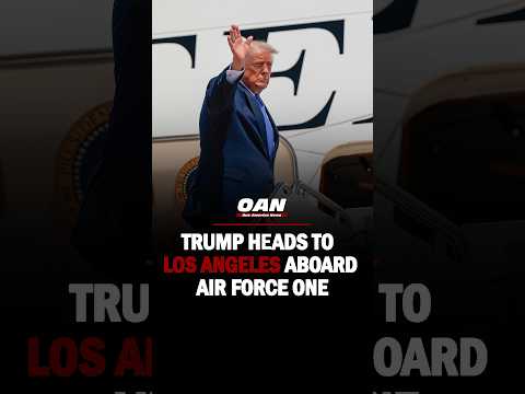 President Trump boards Air Force One as he heads to Los Angeles, California, for an RNC Reception.