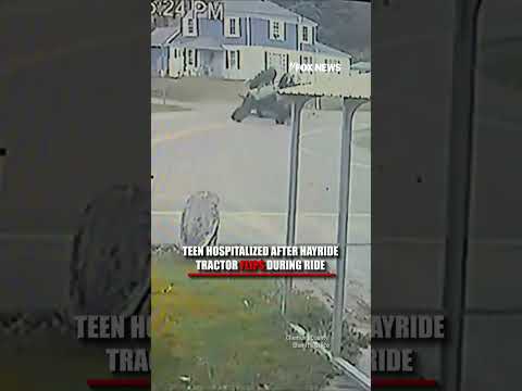 WATCH: Teen hospitalized after hayride tractor FLIPS during ride #shorts #viral