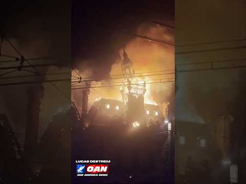 HISTORIC FRENCH CITY HALL GOES UP IN FLAMES